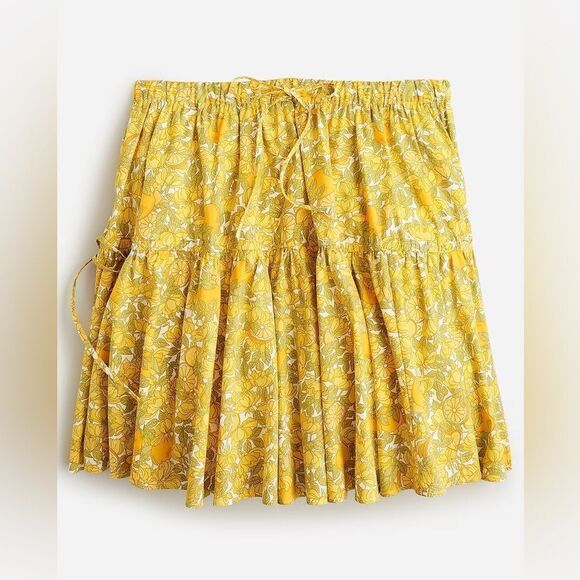 J Crew Tiered Skirt in Limone Print NWT - Picture 1 of 11